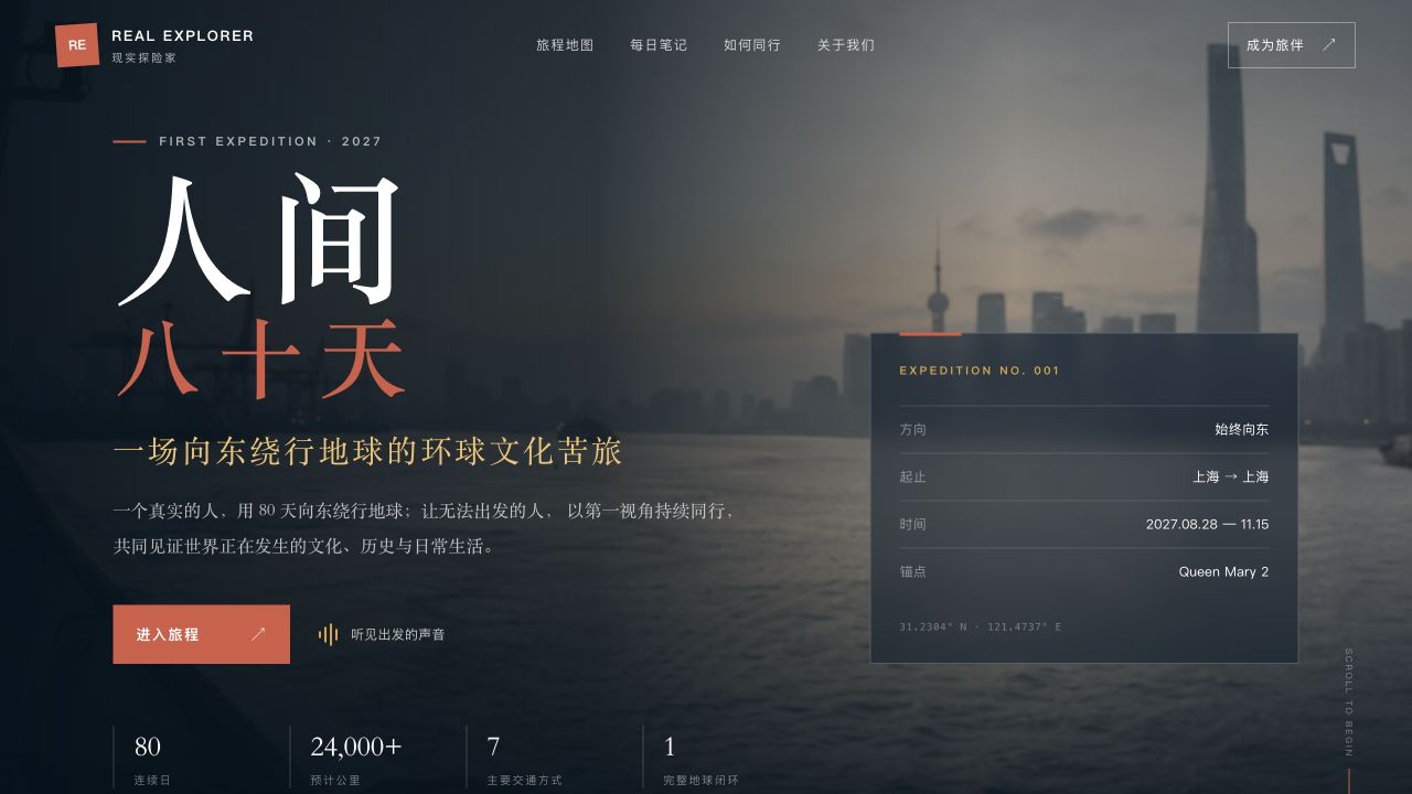 人间八十天的实际网页界面截图